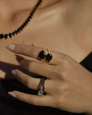 Cleo Wrap Ring (Black/Gold)