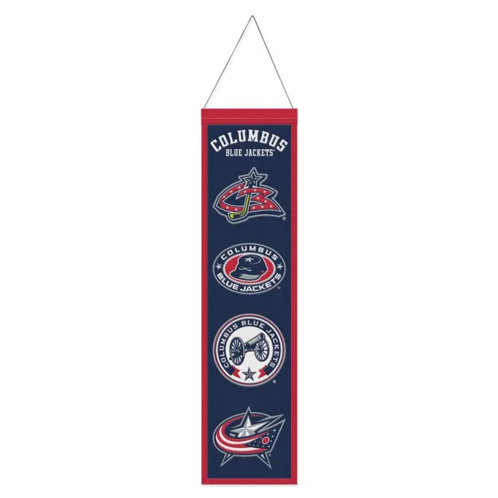 Columbus Blue Jackets Banner Wool 8x32 Heritage Evolution Design