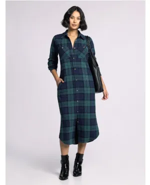 Dahlia Dress Pine Navy Plaid