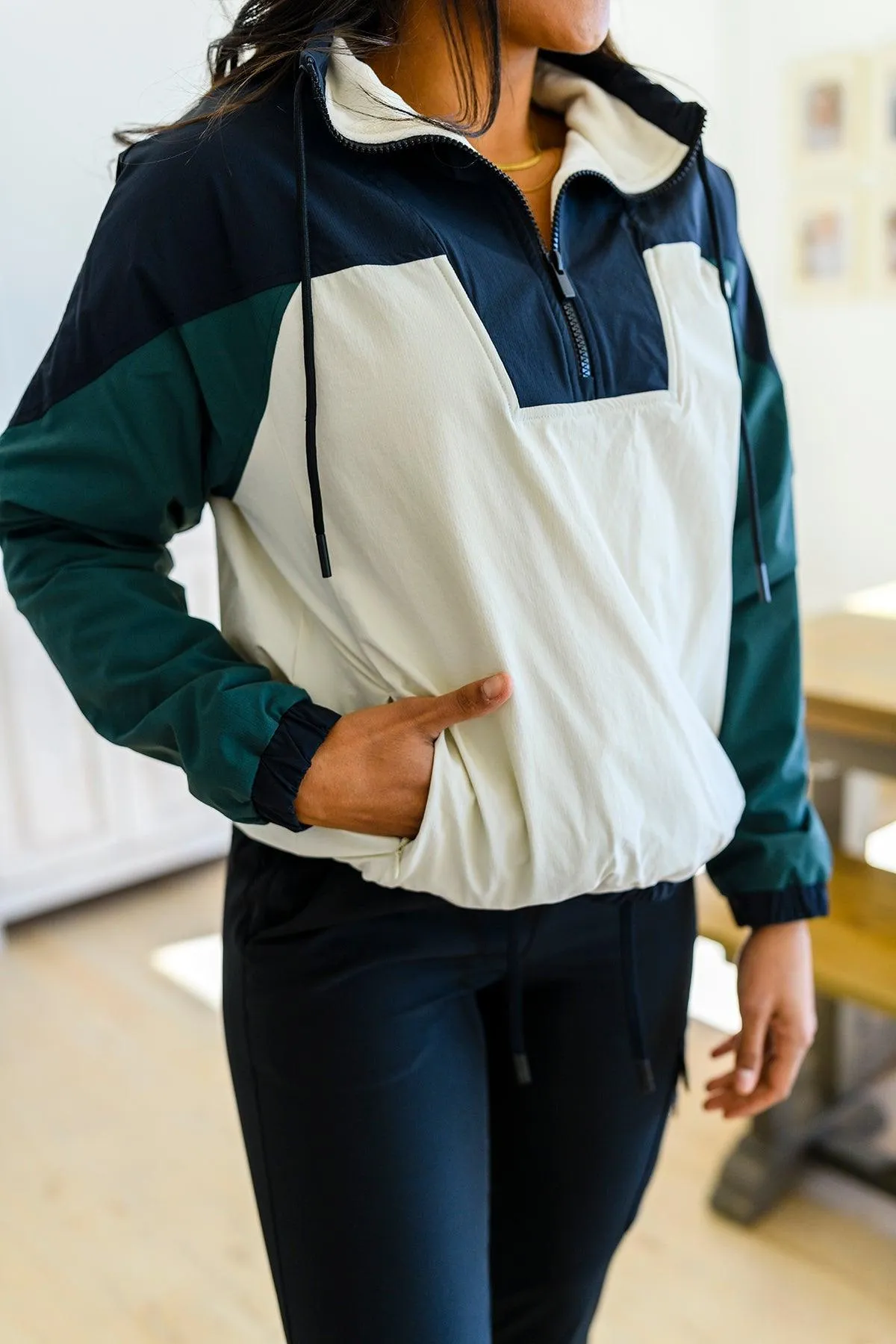 Hazel Blues® | Dash Color Block 1/4 Zip Pullover