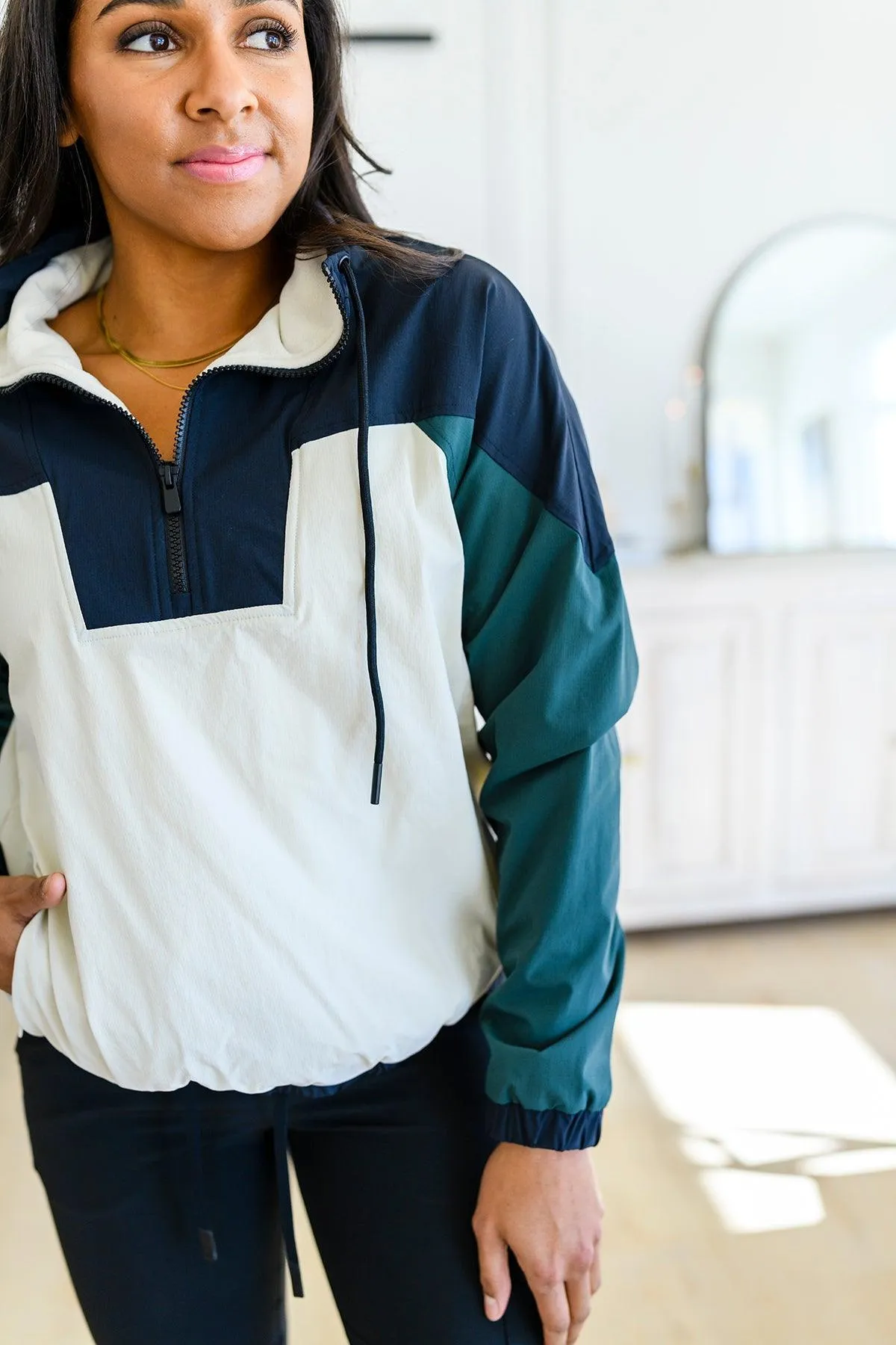 Hazel Blues® | Dash Color Block 1/4 Zip Pullover