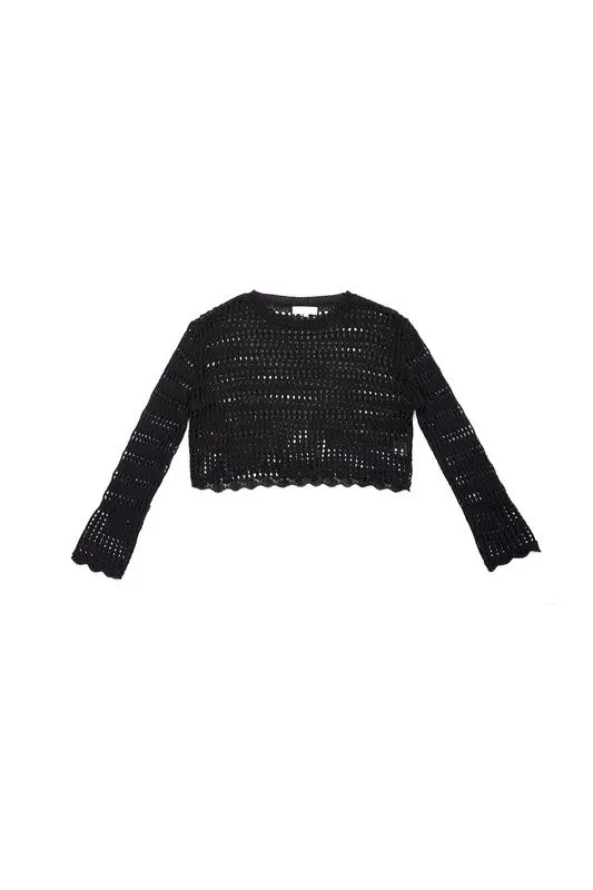 Jenna Mesh Knit Crop