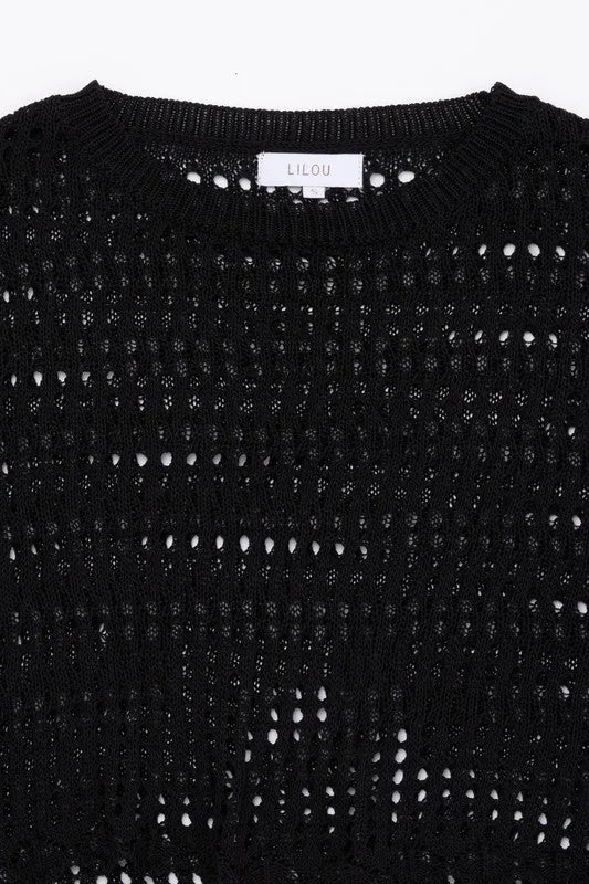 Jenna Mesh Knit Crop