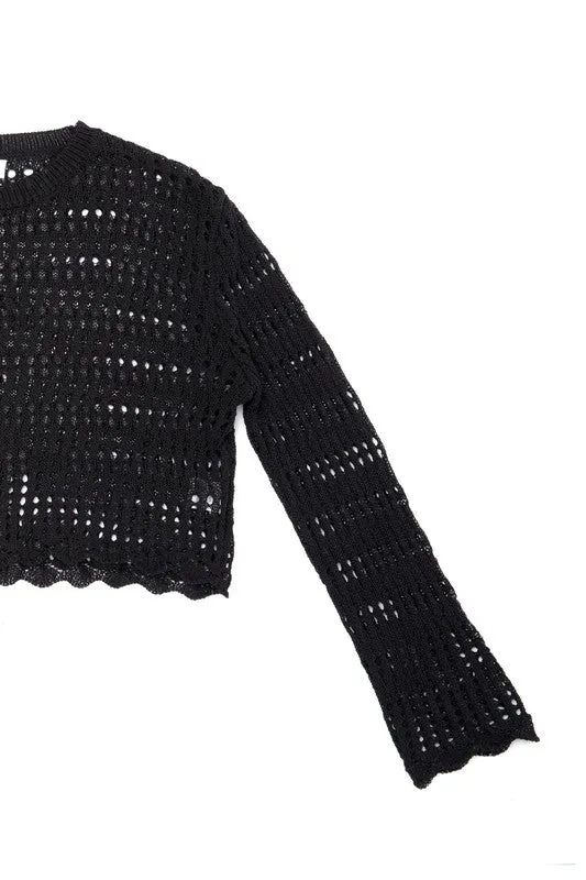Jenna Mesh Knit Crop