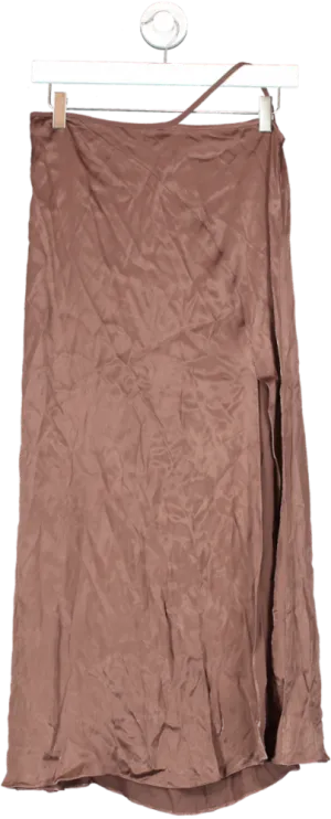 LPA Brown Side Split Maxi Skirt UK XS