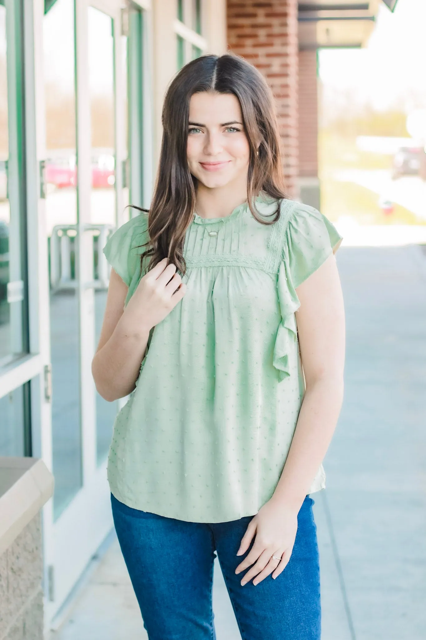 Me in Spring Blouse in Sage