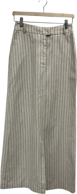 Nasty Gal Cream Premium Tailored Linen Maxi Skirt UK 6