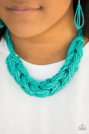 Paparazzi - WRAP Battle- Blue Necklace