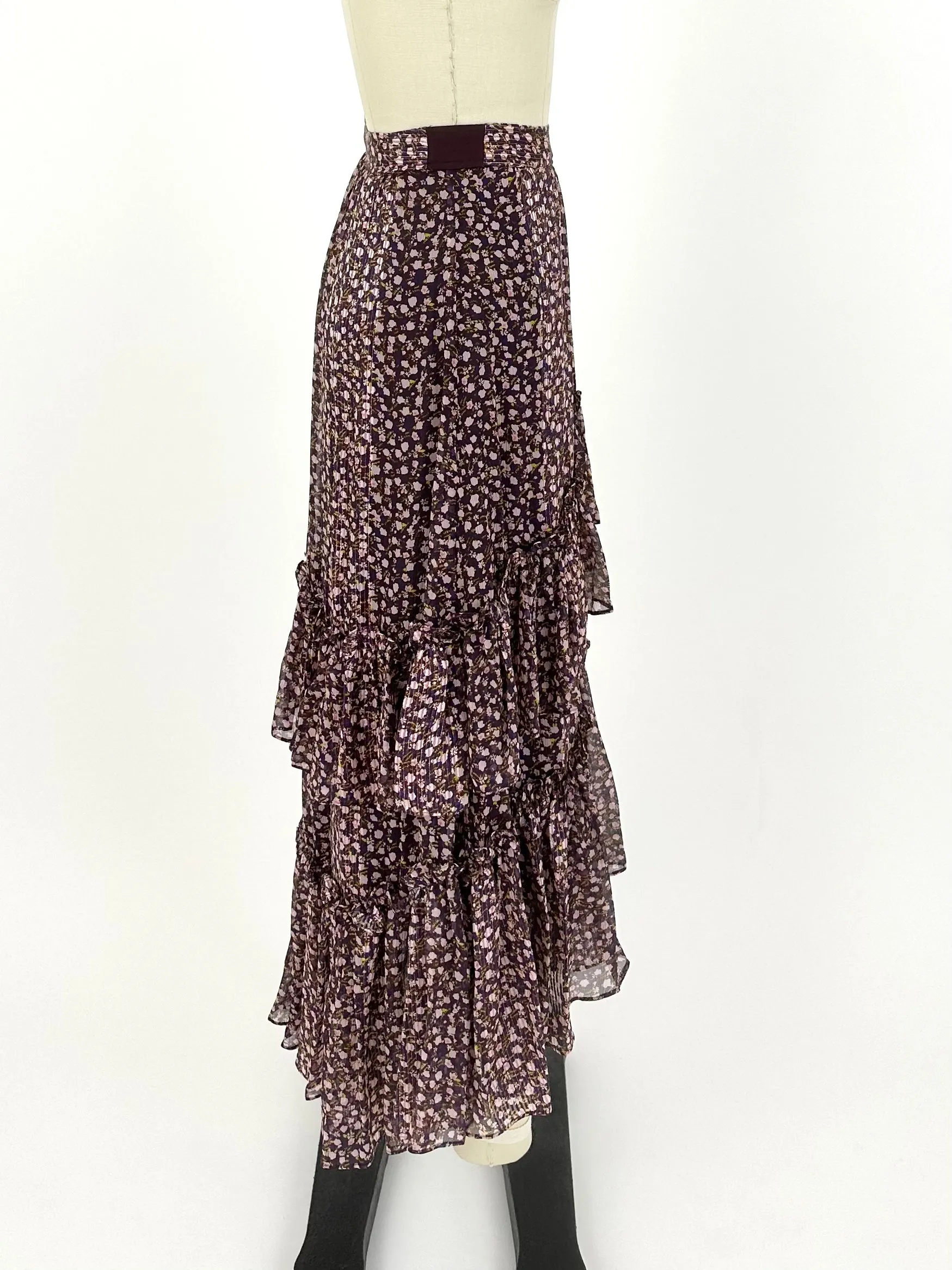 Ulla Johnson Silk Floral Skirt