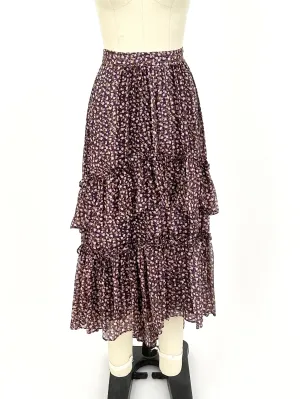Ulla Johnson Silk Floral Skirt