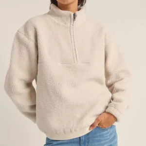 Women's Sherpa Quarter Zip Fleece - Cream